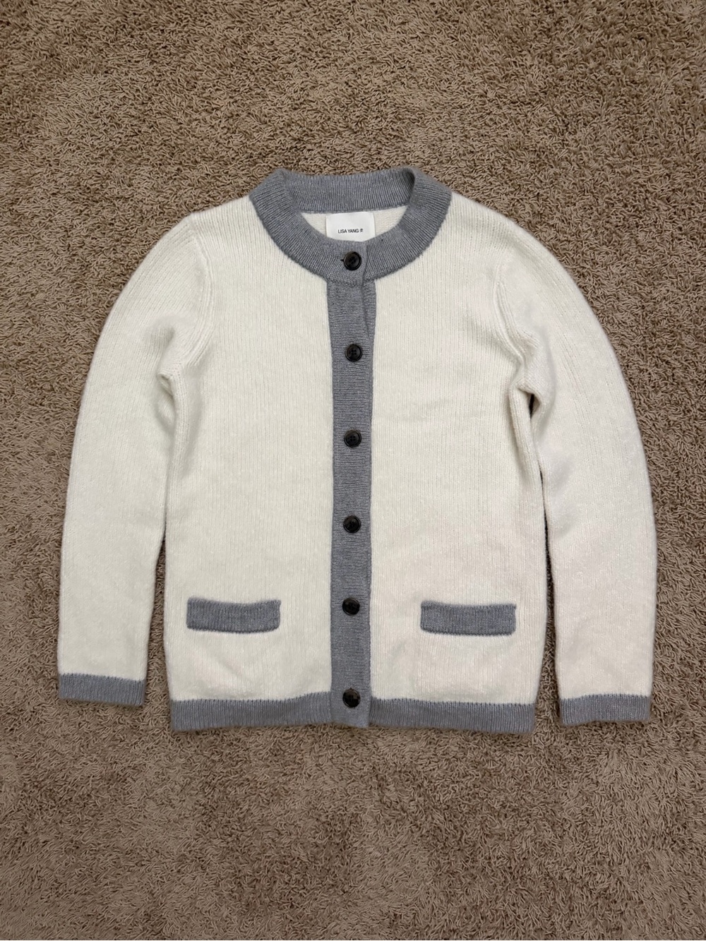 Lisa Yang Aera White Cream Cashmere Cardigan Sweater Size 0